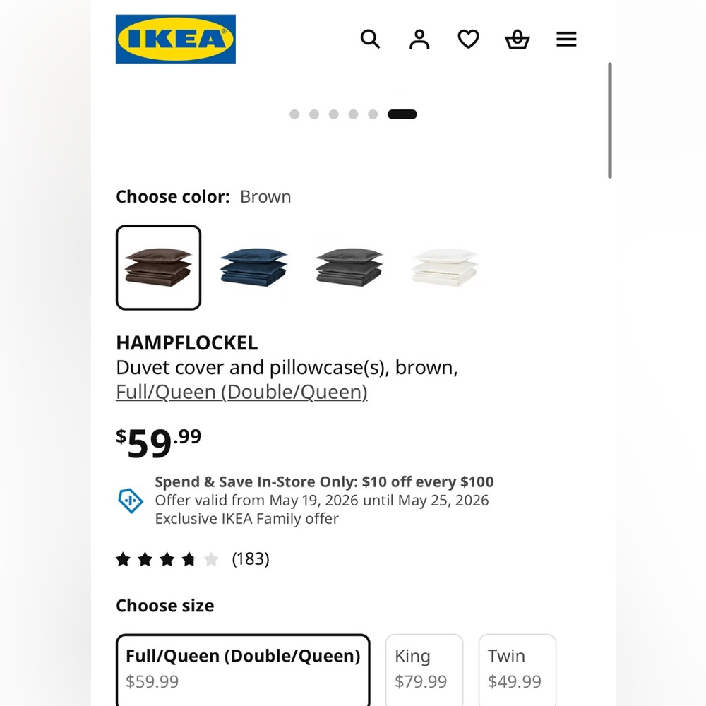 Brown Ikea Duvet 100% Cotton - Picture 6 of 6